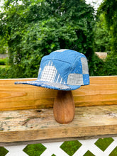 Load image into Gallery viewer, One-of-a-Kind: Indigo Mosaic 5 Panel Hat
