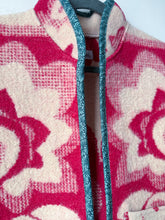 Load image into Gallery viewer, One-of-a-Kind: Fuchsia Floral Ukrainian Blanket Vest (XS-M)
