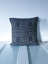 Load image into Gallery viewer, One-of-a-Kind: Navy and Cream Coverlet Throw Pillow Cover #1
