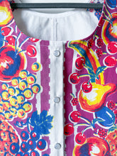 Load image into Gallery viewer, One-of-a-Kind: Vintage Tutti Fruitti Tablecloth Pearl Snap Tank (S)
