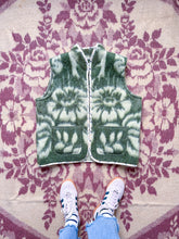 Load image into Gallery viewer, One-of-a-Kind: Deep Green Floral Ukrainian Blanket Vest (L/XL)
