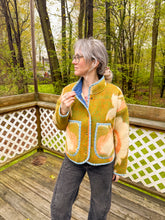 Load image into Gallery viewer, One-of-a-Kind: Orange and Green Floral Ukrainian Blanket Flora Jacket (S)
