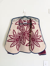 Load image into Gallery viewer, One-of-a-Kind: Toasted Burgundy Floral Ukrainian Blanket Flora Jacket (M)
