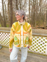 Load image into Gallery viewer, One-of-a-Kind: Orange/Green Floral Ukrainian Blanket Flora Jacket (M)
