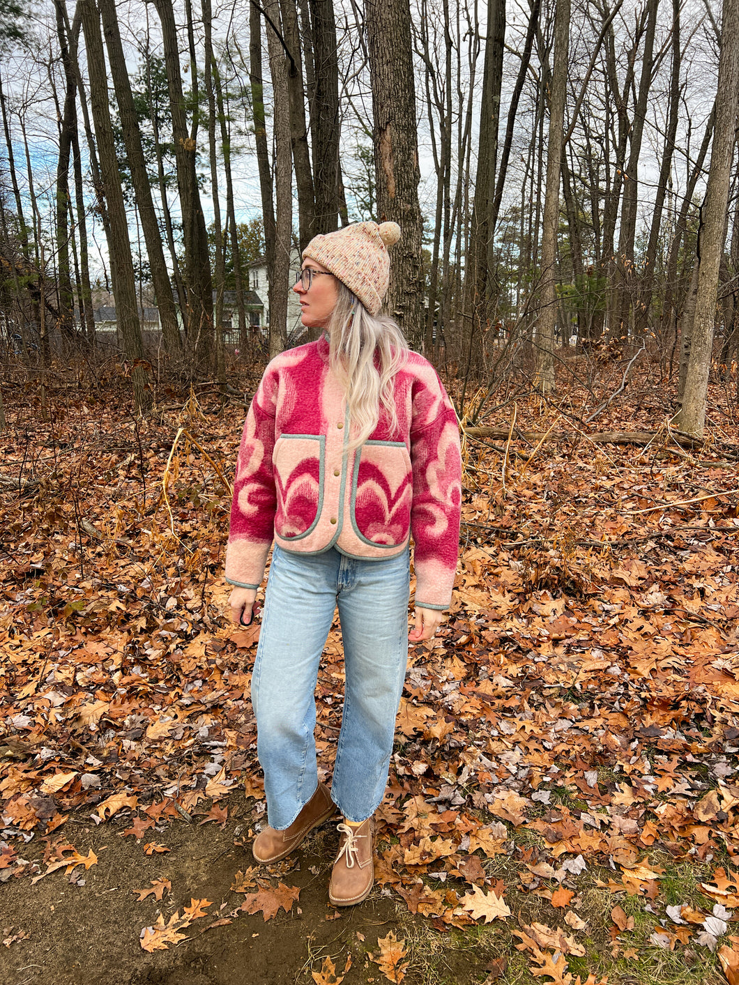 One-of-a-Kind: Ukrainian Floral Wool Blanket Flora Jacket (XS)