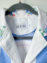 Load image into Gallery viewer, One-of-a-Kind: Vintage Pink and blue Floral Tablecloth Shaftsbury Shirt (S)
