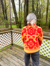 Load image into Gallery viewer, One-of-a-Kind: Red and Goldenrod Floral Ukrainian Blanket Flora Jacket (M)
