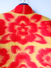 Load image into Gallery viewer, One-of-a-Kind: Red and Goldenrod Floral Ukrainian Blanket Flora Jacket (S)

