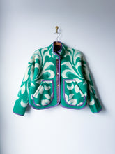 Load image into Gallery viewer, One-of-a-Kind: Green Floral Ukrainian Blanket Flora Jacket (S)
