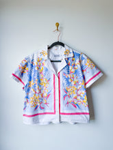 Load image into Gallery viewer, One-of-a-Kind: Vintage Fern and Pussy Willow Tablecloth Shaftsbury Shirt (M)
