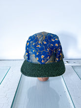 Load image into Gallery viewer, One-of-a-Kind: Antique Indigo &amp; Cheddar Quilt/Toad &amp; Co Remnant 5 Panel Hat (Large)
