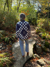 Load image into Gallery viewer, One-of-a-Kind: Indigo Floral Irish Chain Flora Jacket (L)
