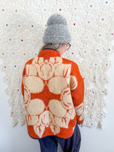 Load image into Gallery viewer, One-of-a-Kind: Peaches and Cream Ukrainian Blanket Flora Jacket (L)

