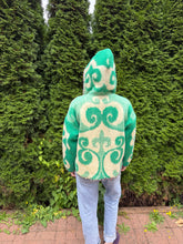 Load image into Gallery viewer, One-of-a-Kind: Green Floral Ukrainian Blanket Flora Jacket (M)
