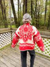 Load image into Gallery viewer, One-of-a-Kind: Red Floral Ukrainian Blanket Flora Jacket (M)
