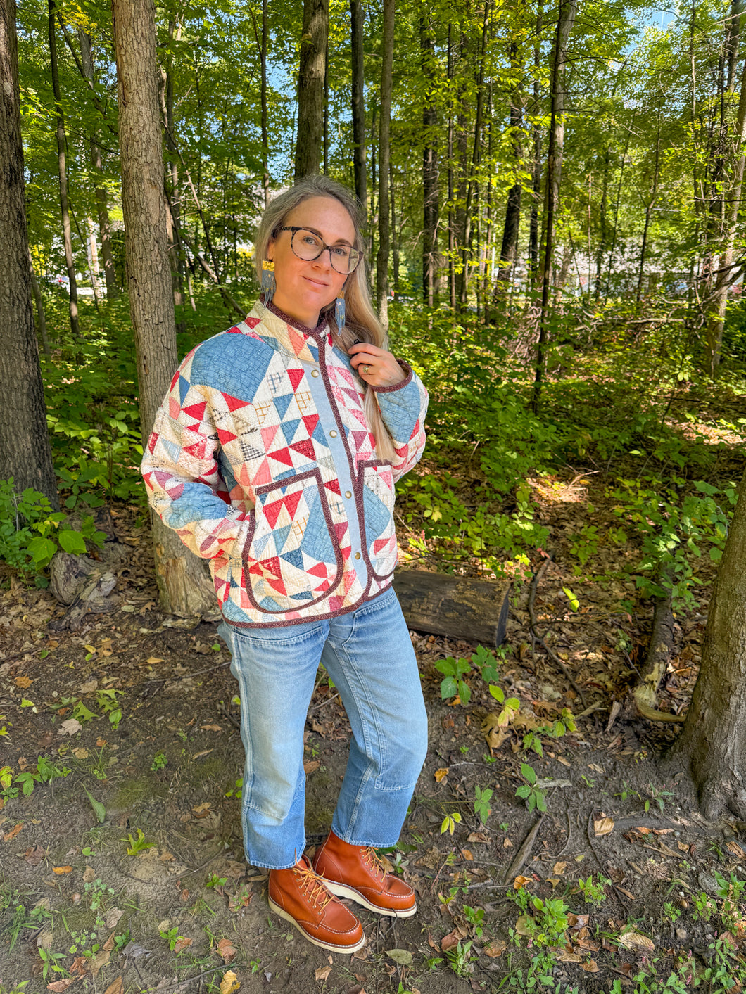 One-of-a-Kind: Ocean Waves Flora Jacket (M)