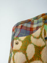 Load image into Gallery viewer, One-of-a-Kind: Green and Orange woven Floral Ukrainian Blanket Flora Jacket (L)
