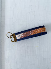 Load image into Gallery viewer, One-of-a-Kind: Diagonal Blues/Browns Key Fob
