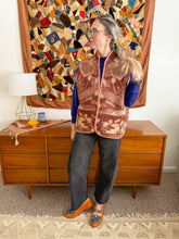 Load image into Gallery viewer, One-of-a-Kind: Chocolate Floral Ukrainian Blanket Vest (L/XL)
