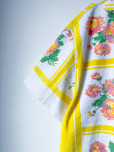Load image into Gallery viewer, One-of-a-Kind: Yellow/pink/mauve Floral Vintage Tablecloth Shaftsbury Shirt (L)
