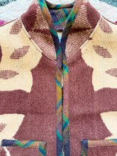 Load image into Gallery viewer, One-of-a-Kind: Brown and Tan Floral Vintage Blanket Vest (XS-M)
