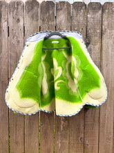 Load image into Gallery viewer, One-of-a-Kind: Green Apple Ukrainian Blanket Flora Jacket (L)
