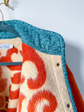 Load image into Gallery viewer, One-of-a-Kind: Copper Floral Ukrainian Wool Blanket Flora Jacket (M)
