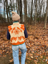 Load image into Gallery viewer, One-of-a-Kind: Ukrainian Fall Orange Floral Wool Blanket Cropped Vest (XS-S)
