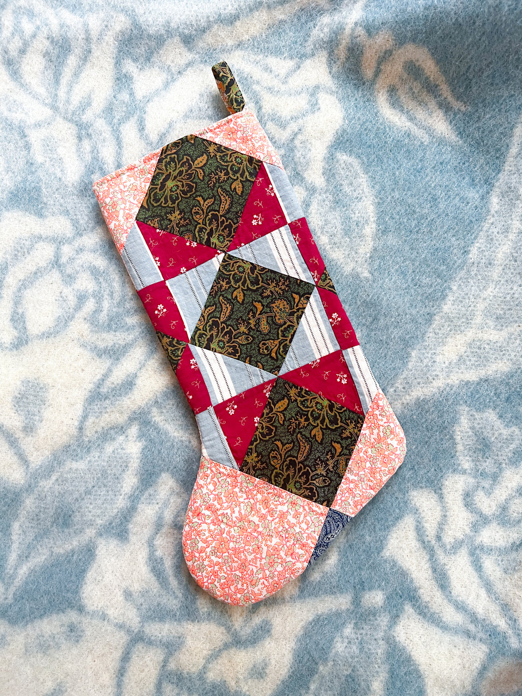 One-of-a-Kind: Ohio Star Quilt Stocking #2