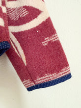 Load image into Gallery viewer, One-of-a-Kind: Toasted Burgundy Floral Ukrainian Blanket Flora Jacket (M)

