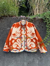 Load image into Gallery viewer, One-of-a-Kind: Roasted Pumpkin Ukrainian Blanket Flora Jacket (M)
