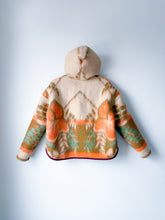 Load image into Gallery viewer, One-of-a-Kind: Multicolor Floral Ukrainian Blanket Hooded Flora Jacket (M)
