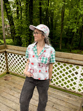 Load image into Gallery viewer, One-of-a-Kind: Vintage Picnic Tablecloth Mashup Shaftsbury Shirt (S)
