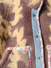 Load image into Gallery viewer, One-of-a-Kind: Brown and Tan Floral Ukrainian Blanket Flora Jacket (S)
