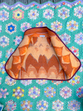 Load image into Gallery viewer, One-of-a-Kind: Creamsicle and Brown Floral Ukrainian Blanket Vest (S)
