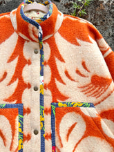 Load image into Gallery viewer, One-of-a-Kind: Roasted Pumpkin Ukrainian Blanket Flora Jacket (M)
