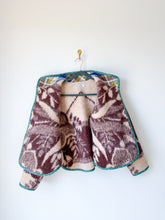 Load image into Gallery viewer, One-of-a-Kind: Chocolate Floral Ukrainian Blanket Flora Jacket (S)
