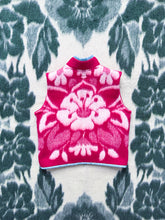 Load image into Gallery viewer, One-of-a-Kind: Berry Floral Ukrainian Blanket Vest (XS-M)
