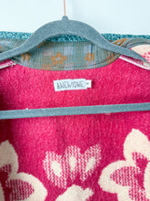 Load image into Gallery viewer, One-of-a-Kind: Burgundy and Rust Colorblock Floral Wool Ukrainian Blanket Flora Jacket (S)

