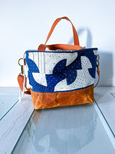 Load image into Gallery viewer, One-of-a-Kind: Indigo Drunkard’s Path Project Bag (with detachable strap)
