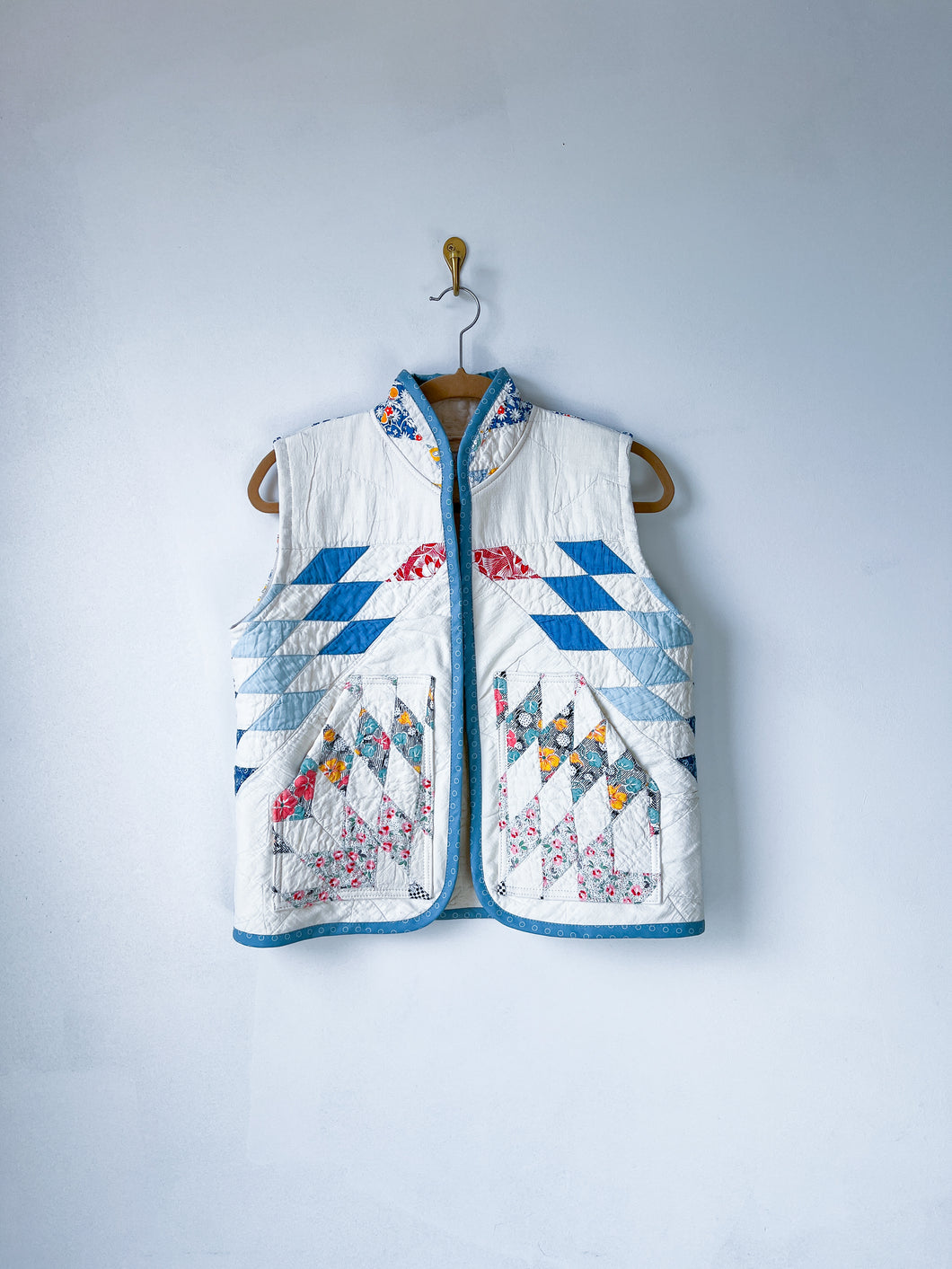 One-of-a-Kind: Floral Lone Star Quilt Vest (XS/S/M)