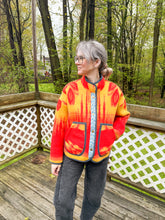 Load image into Gallery viewer, One-of-a-Kind: Red and Goldenrod Floral Ukrainian Blanket Flora Jacket (M)
