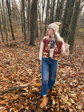 Load image into Gallery viewer, One-of-a-Kind: Ukrainian Floral Wool Blanket Cropped Vest (XS-S)
