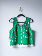 Load image into Gallery viewer, One-of-a-Kind: Vintage Floral Tablecloth Pearl Snap Tank (M)
