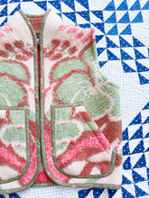Load image into Gallery viewer, One-of-a-Kind: Green and Red Floral Vintage Blanket Vest (XS-M)

