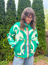 Load image into Gallery viewer, One-of-a-Kind: Green Ukrainian Blanket Flora Jacket (M)
