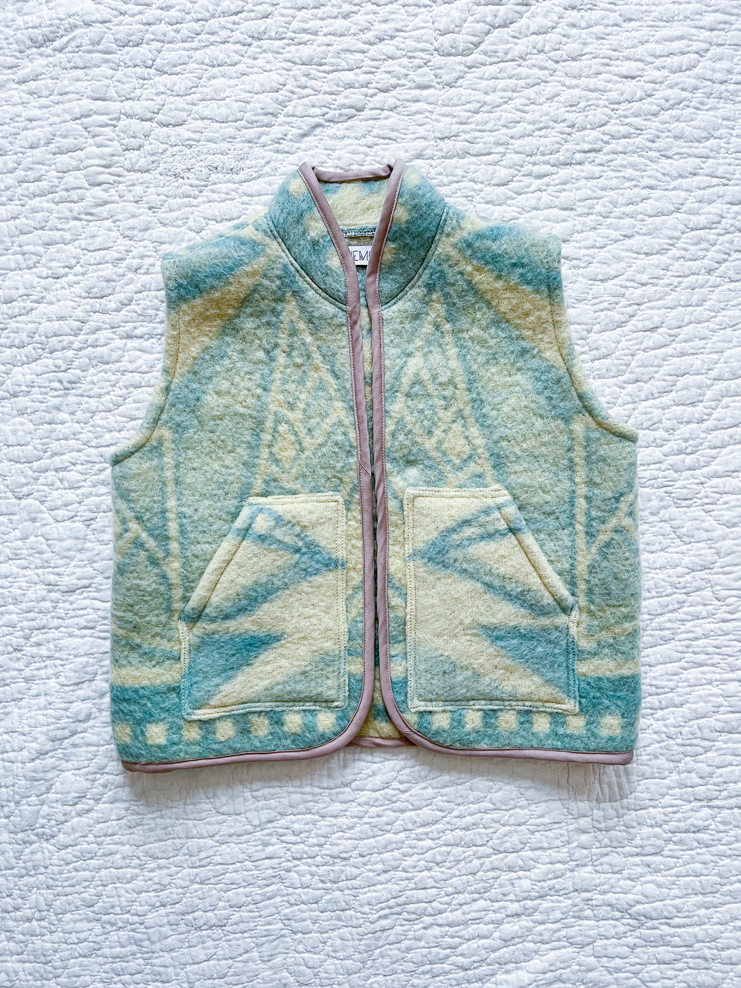 One-of-a-Kind: Geometric Van Wyk Health Wool Blanket Vest