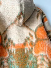 Load image into Gallery viewer, One-of-a-Kind: Multicolor Floral Ukrainian Blanket Hooded Flora Jacket (M)
