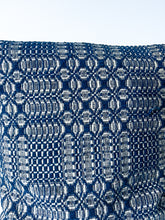 Load image into Gallery viewer, One-of-a-Kind: Navy and Cream Coverlet Throw Pillow Cover #2
