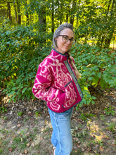 Load image into Gallery viewer, One-of-a-Kind: Fuchsia Ukrainian Blanket Flora Jacket (S)
